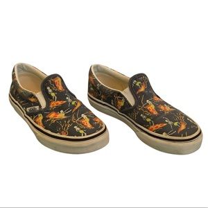 Vans Skeleton Pizza Surfer Little Kids Slip On Casual Sneaker Skateboard Shoes